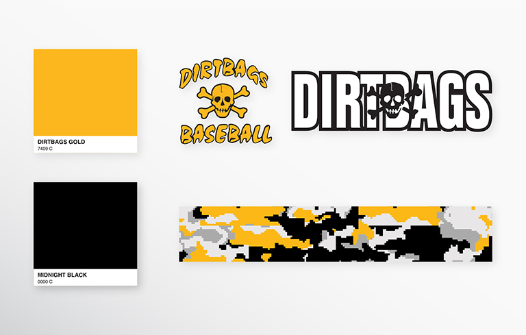 Dirtbags Baseball Logo and Colors